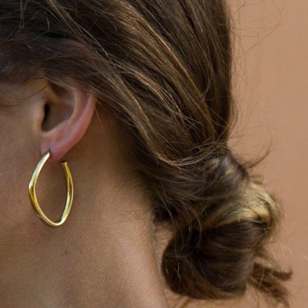 5 for $25 Geometric Half Hoop Statement Earrings - Picture 1 of 9